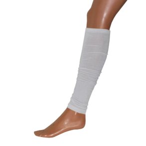 Benvarmere i hvid strik