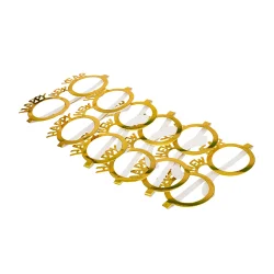 Nytrs briller i guld karton