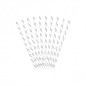 Sugerr i papir Hvid-Slv 10 stk.