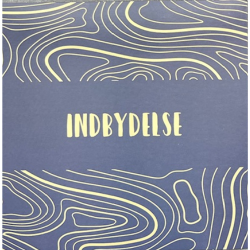 Indbydelse i mrk bl med guldprint