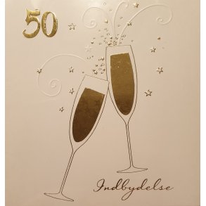 Indbydelse til Guldbryllup GLAS