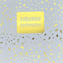 Indbydelse til konfirmation i hvid-guld