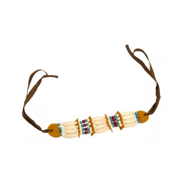Indianer hals smykke med bnd og perler, one size