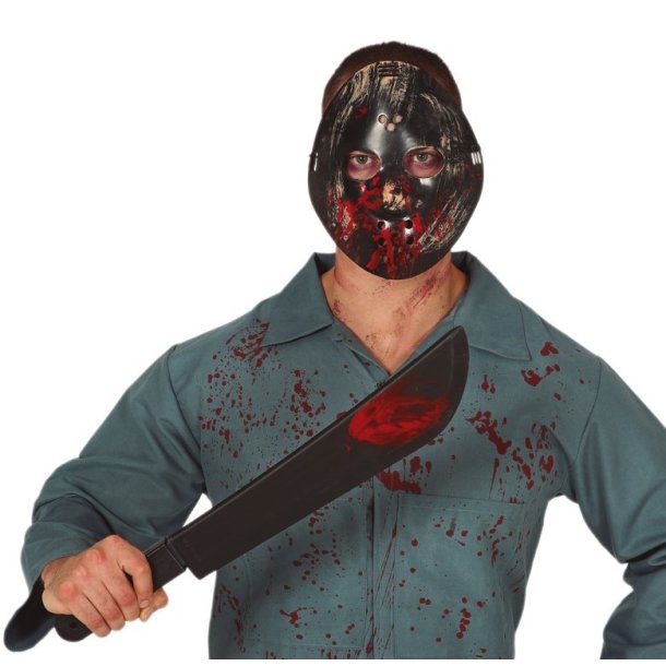 Jason Maske og machete i sort