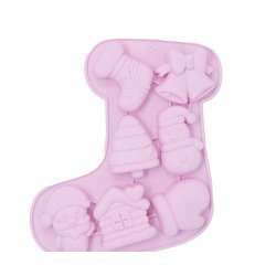 kageform som Julesok i silikone til 7 smkager