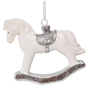 Juldekorationer - hngande vit gunghst