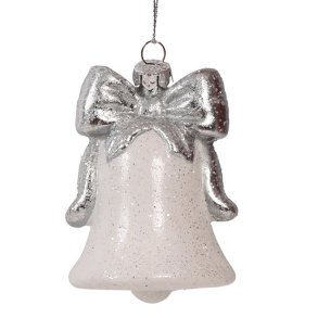 Juldekorationer - hngande vit Julklocka