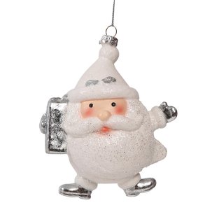 Juldekorationer - hngande vit Tomta