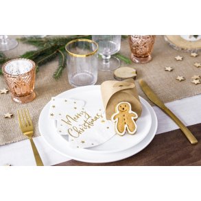 Juletr serviet i hvid