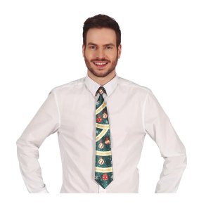 Juleslips i grn med julekugler