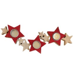 Julstake fr vrmeljus i Glitter rd-natur