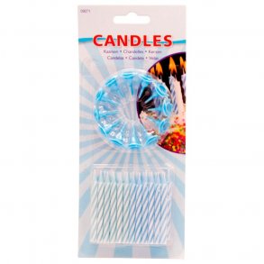 Fdelsedagsljus 24 stycken av 12 hllare Ljus bl