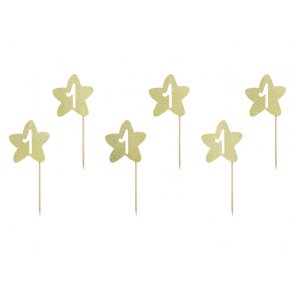 Kagepicks 1 r i guldglitter