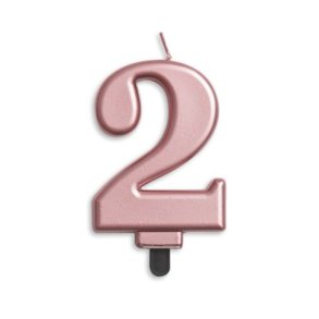 Kagelys med 2 i rosegold