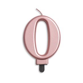 Kagelys med 0 i rosegold