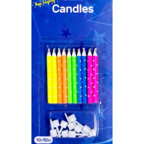 kagelys 10 stk MAGISKE kulrte med prikker