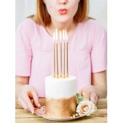 Lange kagelys i guld