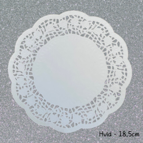 Kagepapir 18,5 - 12 stk i hvid 