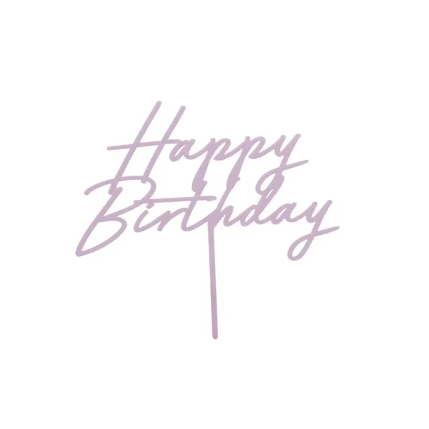 Happy Birthday kage pynt - lilla