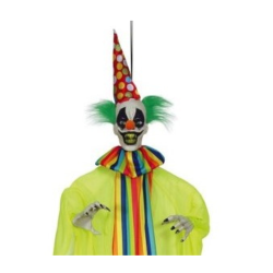 Halloween clown 153 cm med ljus, ljud och rrelse