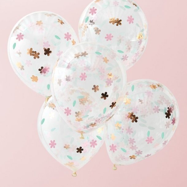 Ballong transparent med konfetti blommor