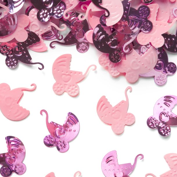 konfetti-barnvagnar i ljusrosa-pink