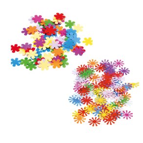 Konfetti med kulrte blomster