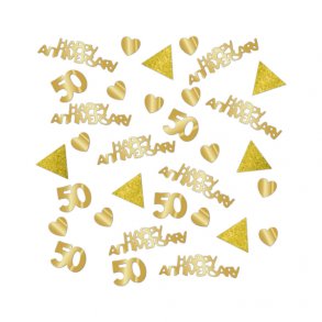 Bordskonfetti til guldbr�llop