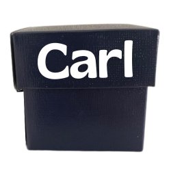 Presentkartong i marinbltt - fyrkantigt