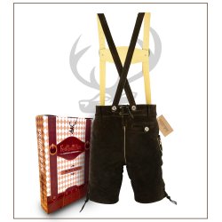 Lederhosen korte i skind - mrk brun