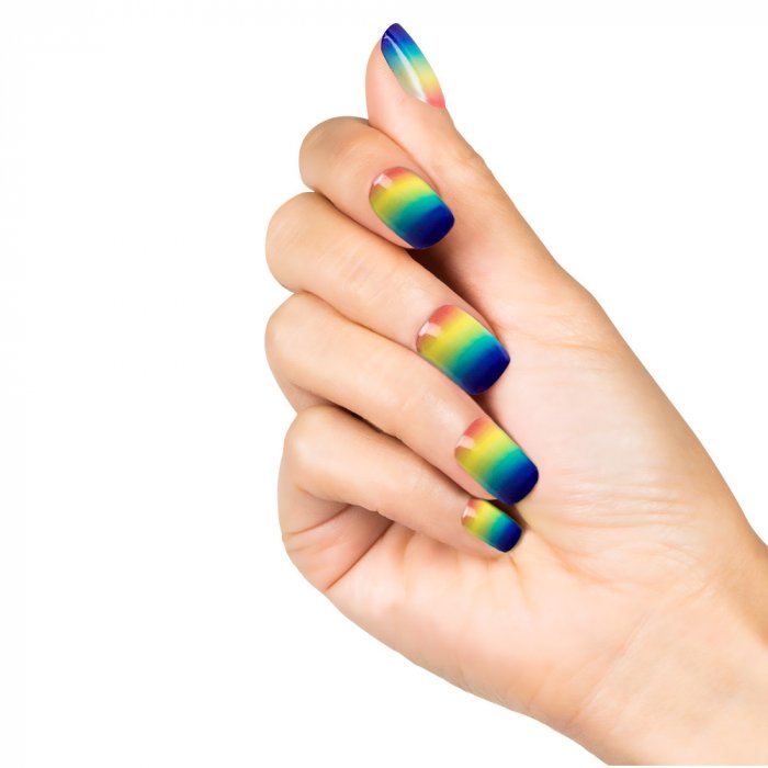 bandage overraskelse Godkendelse Kunstige negle i regnbuefarvet plast | Køb pride tilbehør her