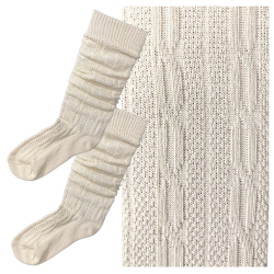 Tyroler strmper i strik - lange lys beige