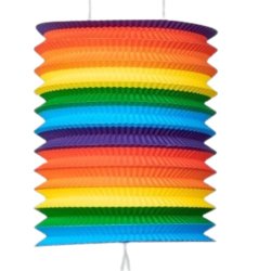 Papir Lanterne i Regnbuefarve