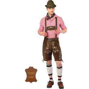Lederhosen korte i gedeskind - Brun