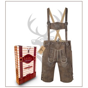 Lederhosen korte i gedeskind - Antik brun 
