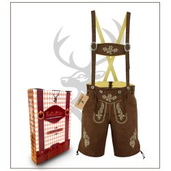 Lederhosen korte i gedeskind - lys brun 