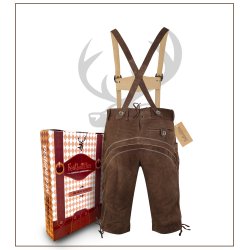 Lederhosen lang i skind - lys brun