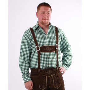 Tyroler skjorte ternet i Grn-Hvid