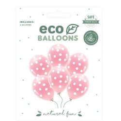 Balloner i lyserd med hvide prikker