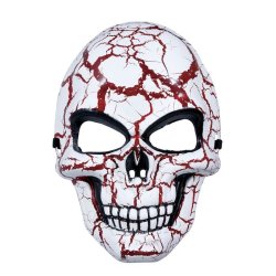 Skelet maske i hvid PVC - Blodsprngt