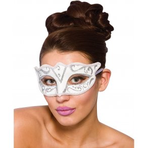 Verona gonmask i vitt och silver