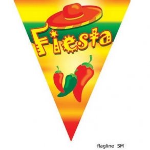 Flagbanner Mexico 5m, 10 flag Fiesta