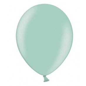 Ballon Metallic Mintgrn, 10 stk. 