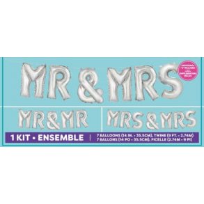 Folieballon st Mr & Mrs (+S)