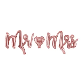 Mr-Mrs ballontekst i rosegold