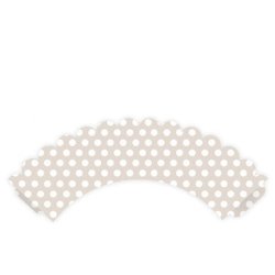 Cupcakes formar i beige med vita prickar