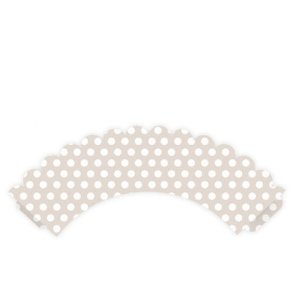 Cupcake forme i beige med hvide prikker