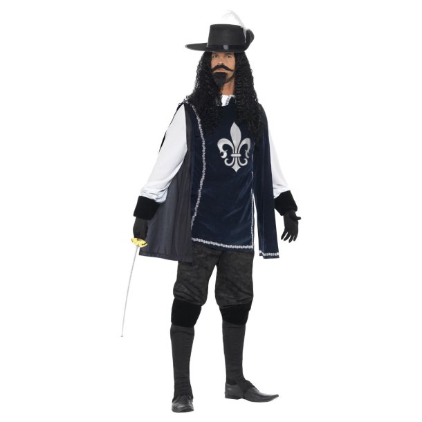 Musketr maskeraddrkt i Navy-bl
