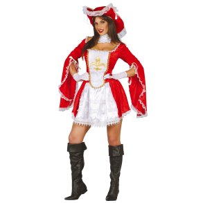 Musketer kvinde kostume i rd