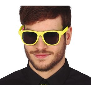 Solglasgon i gul med mrka plastglas